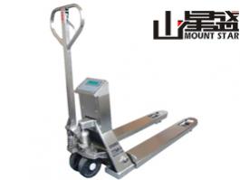 304不銹鋼防腐叉車手拖電子秤 倉儲(chǔ)化工油漆廠行業(yè)液壓地牛手拉電子稱